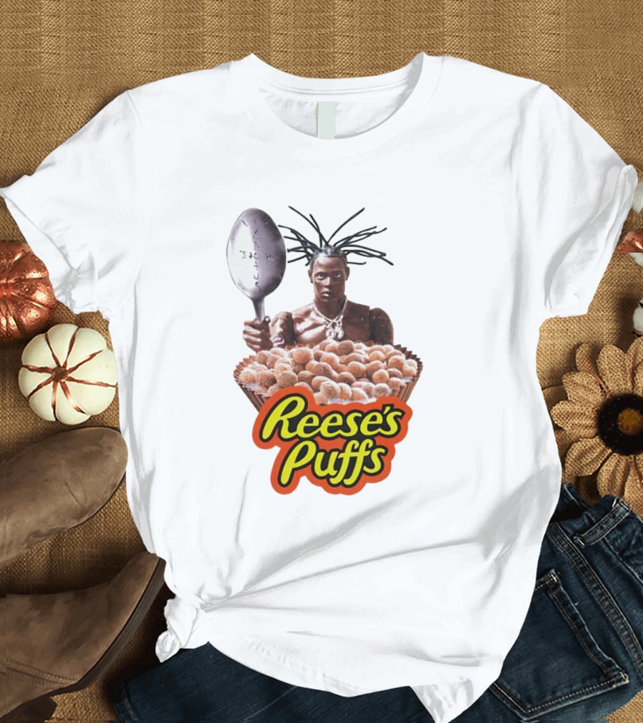 Travis Scott Reese's Puffs Cereal Spoon Branding T-Shirt