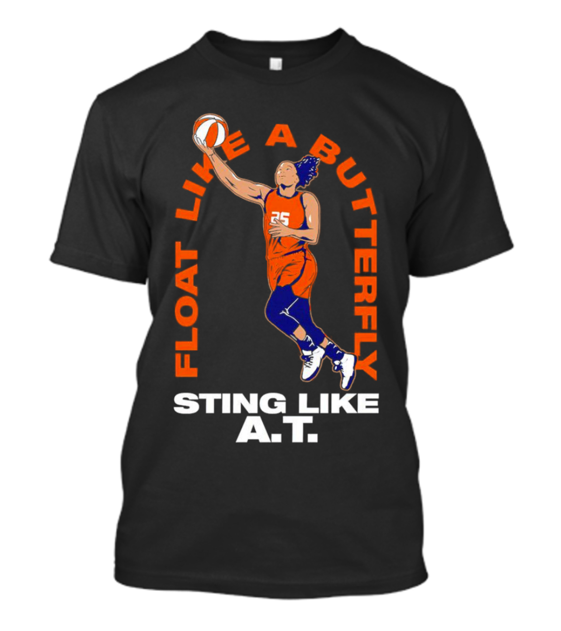 Alyssa Thomas Float Like A Butterfly Sting Like A.T. Connecticut Sun Basketball Player T-Shirt