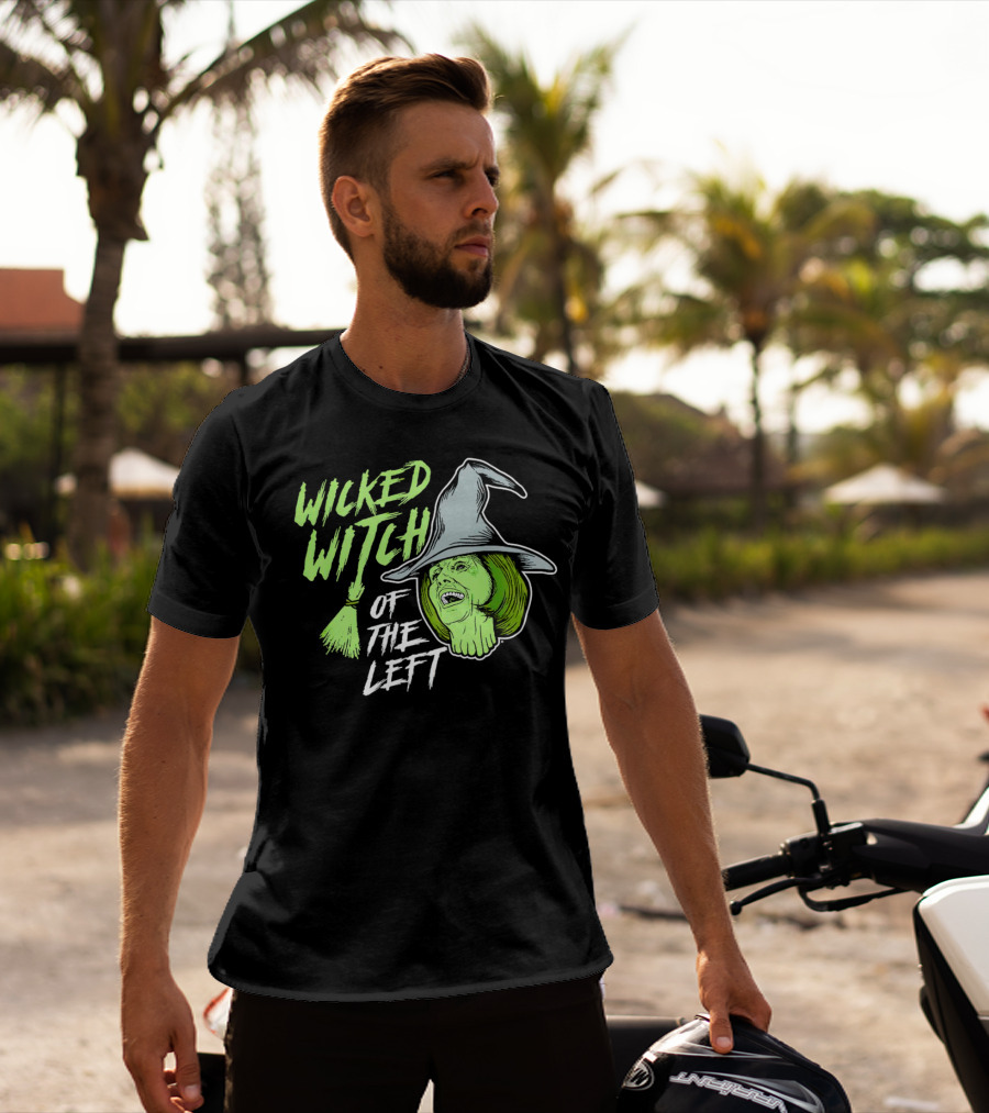Wicked Witch Of The Left Halloween Pelosi Witch Hat Green Face T-Shirt