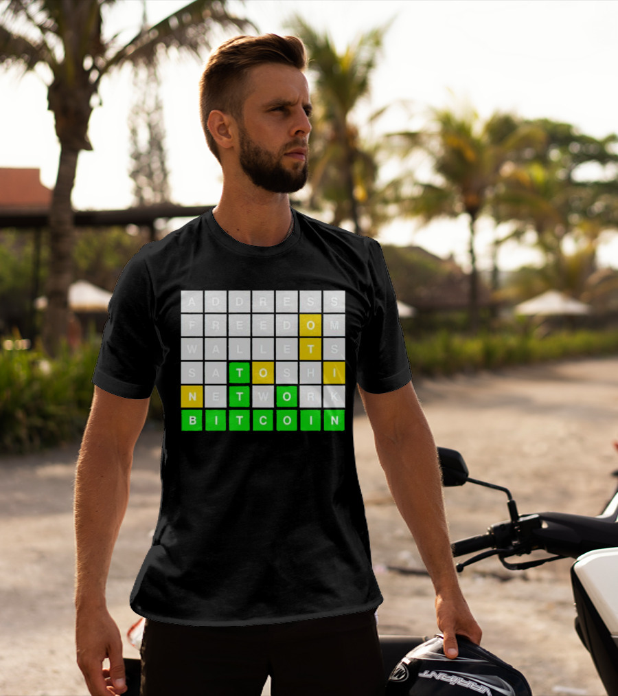 Address Freedom Wallets Satoshi Network Bitcoin Word Game T-Shirt