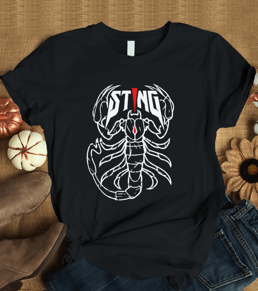 Scorpion Sting Red Eye Outline T-Shirt