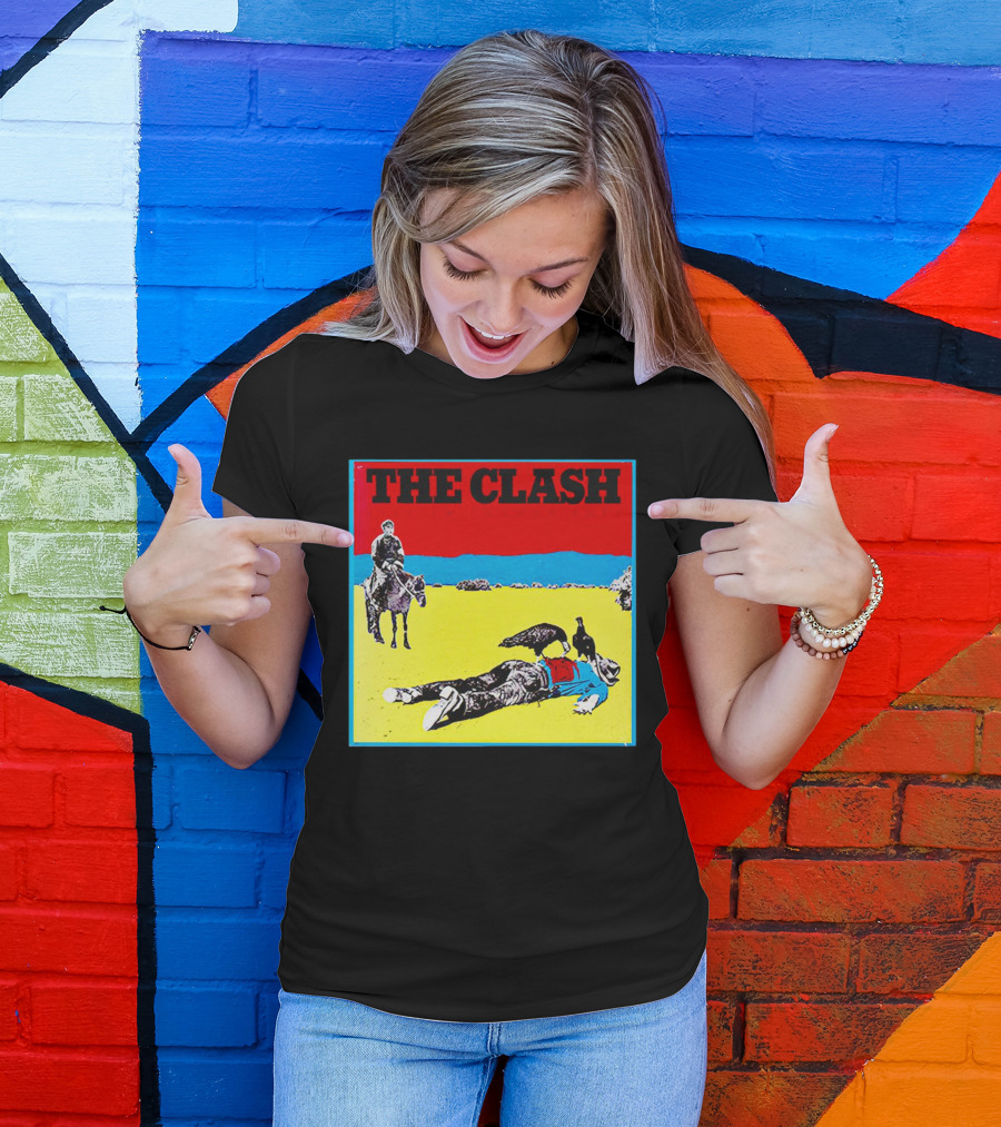 The Clash Give ’Em Enough Rope Album Cover Cowboy And Vulture T-Shirt