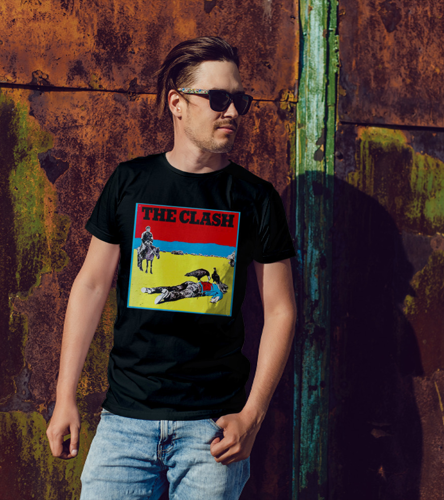 The Clash Give ’Em Enough Rope Album Cover Cowboy And Vulture T-Shirt