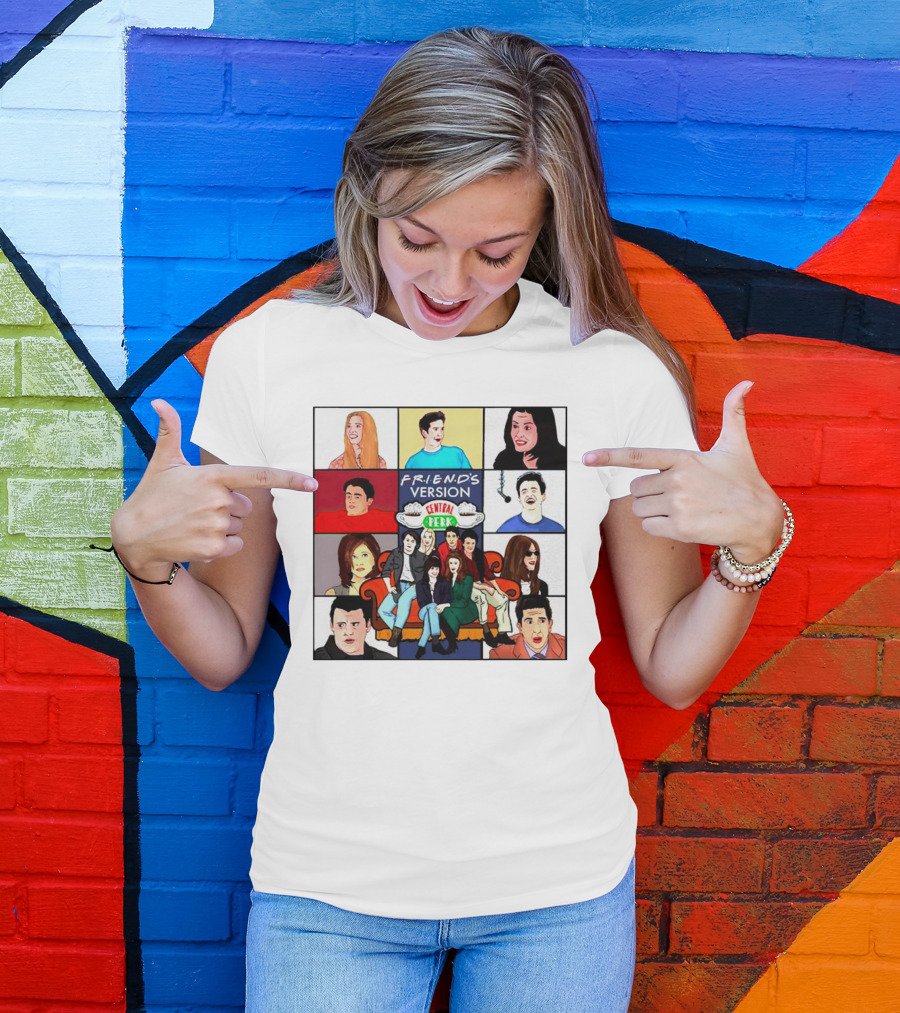 FRIEND'S Version Central Perk Iconic Characters Collage T-Shirt