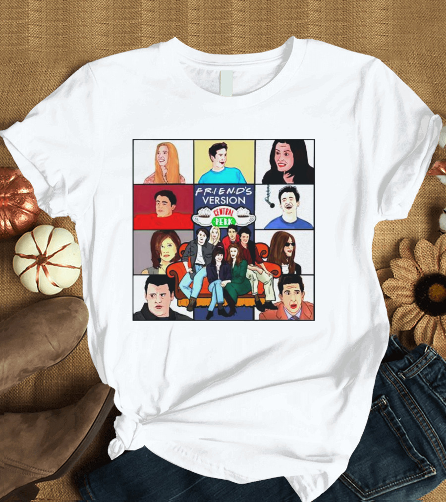 FRIEND'S Version Central Perk Iconic Characters Collage T-Shirt