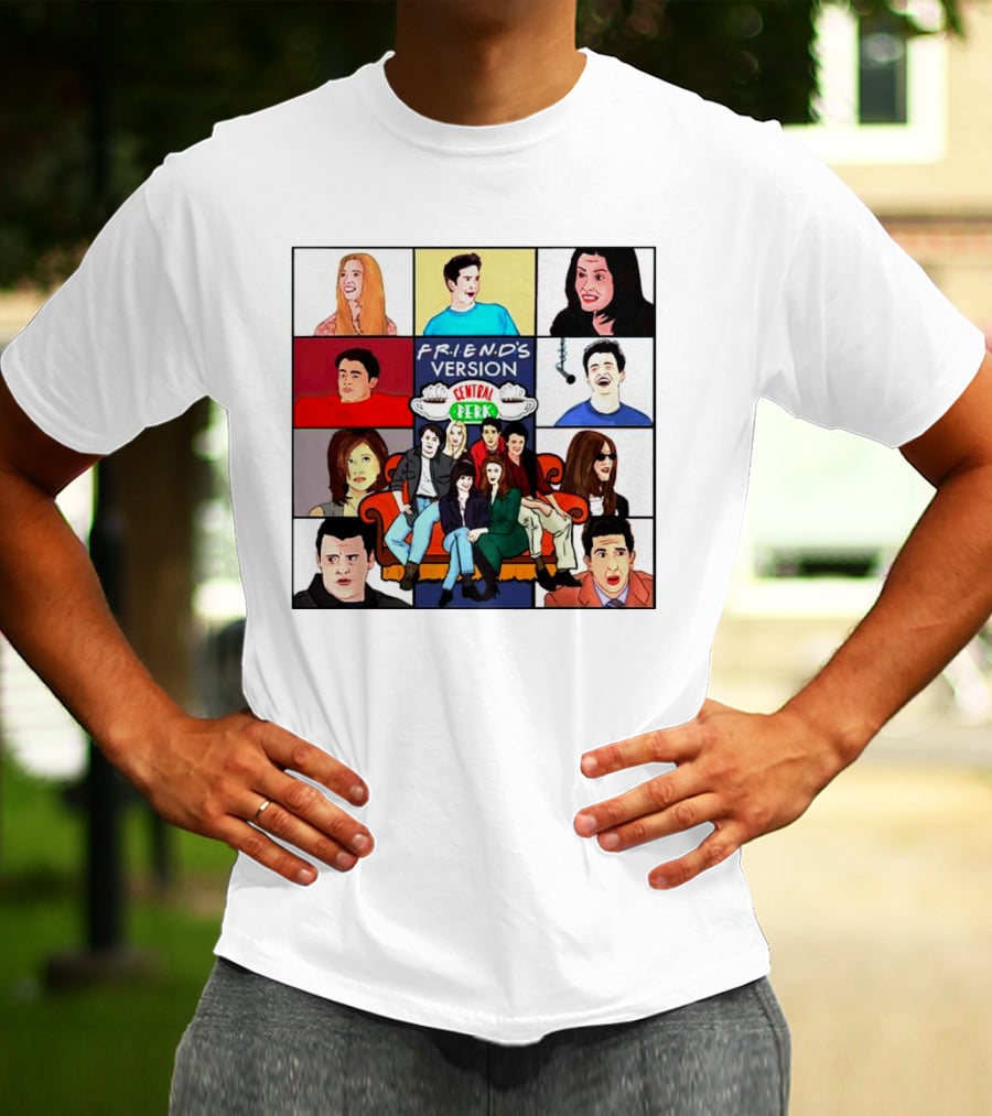 FRIEND'S Version Central Perk Iconic Characters Collage T-Shirt