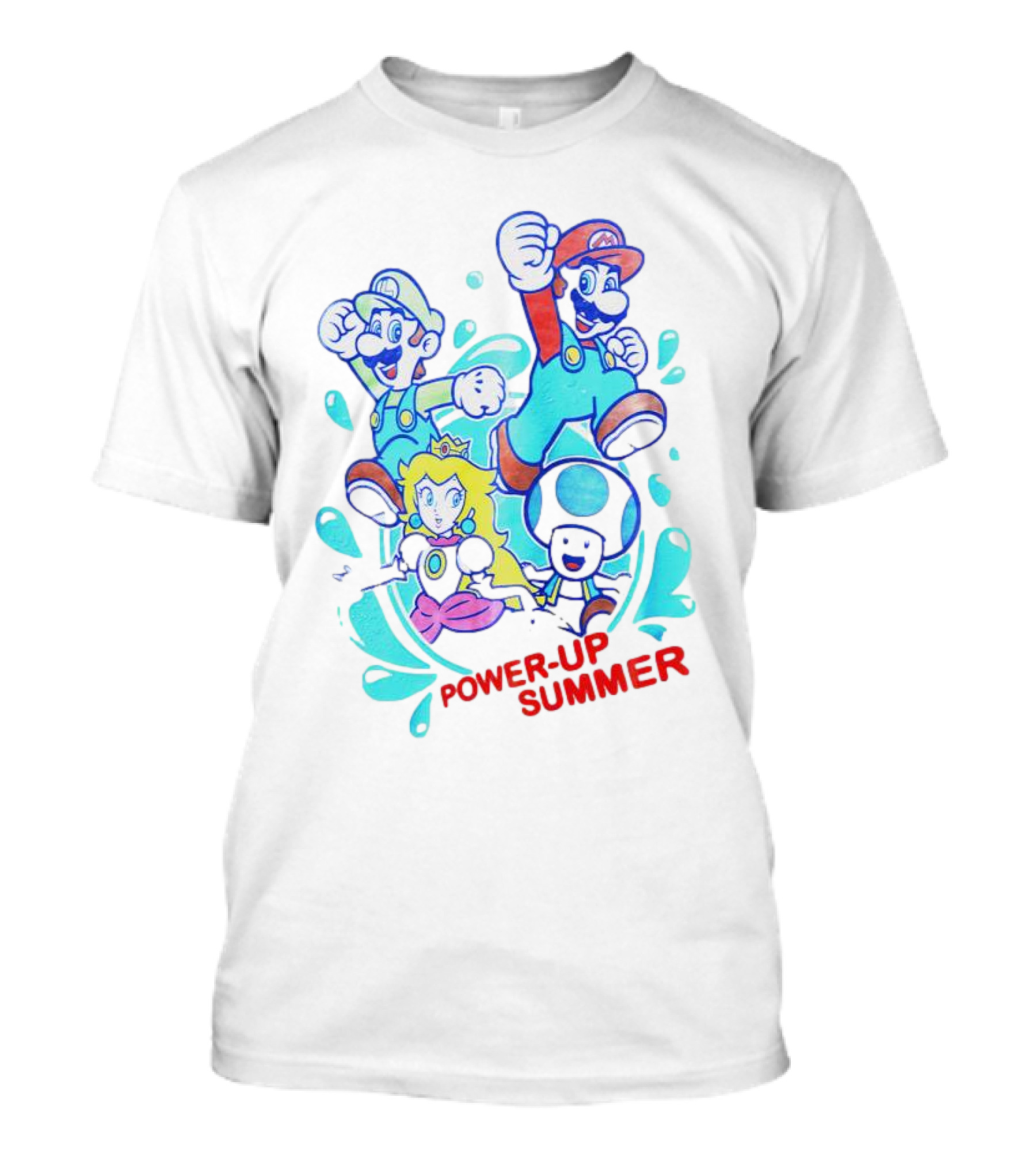 Power-Up Summer Mario Luigi Princess Peach Dynamic Adventure T-Shirt