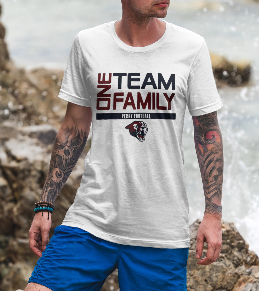 One Team Family Perry Football Panther T-Shirt