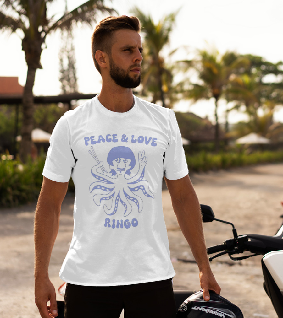 Peace And Love Octopus Drummer Ringo T-Shirt