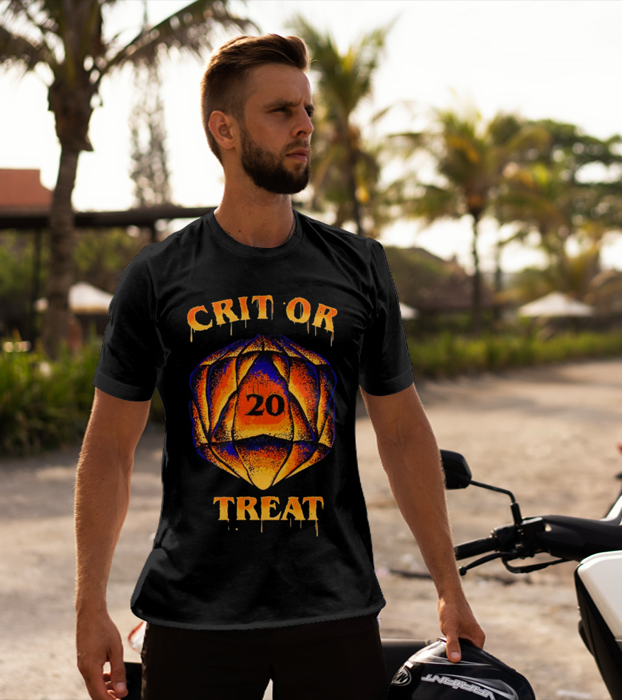 Crit Or Treat 20-Sided Dice Halloween T-Shirt