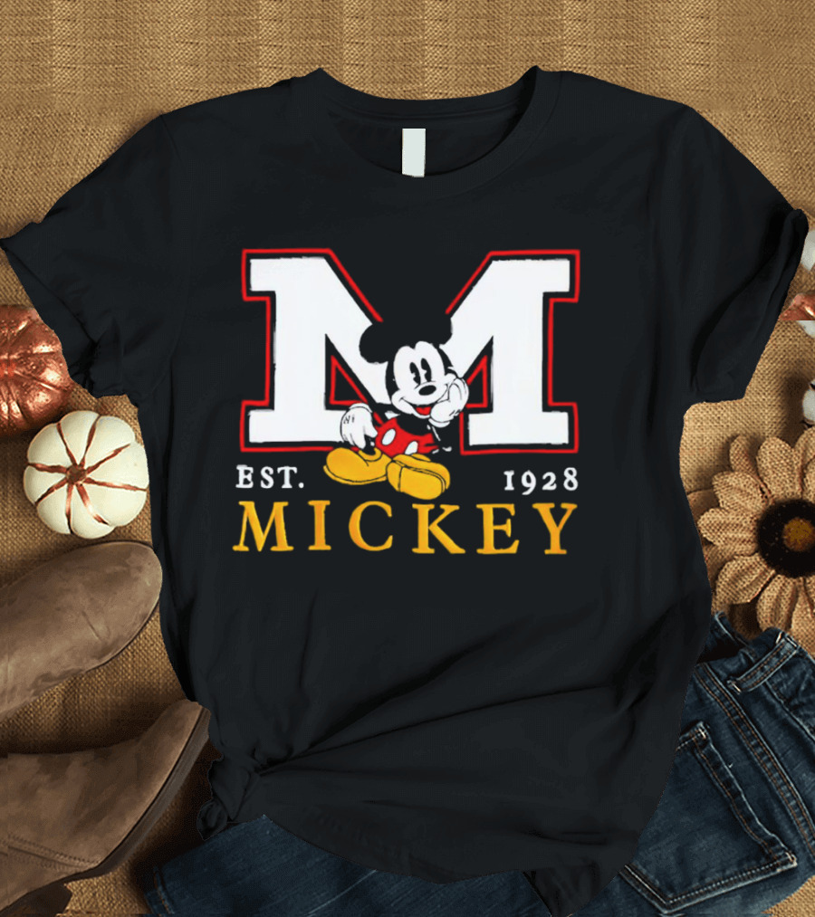 Disney Mickey Large M Logo Est 1928 Relaxed T-Shirt