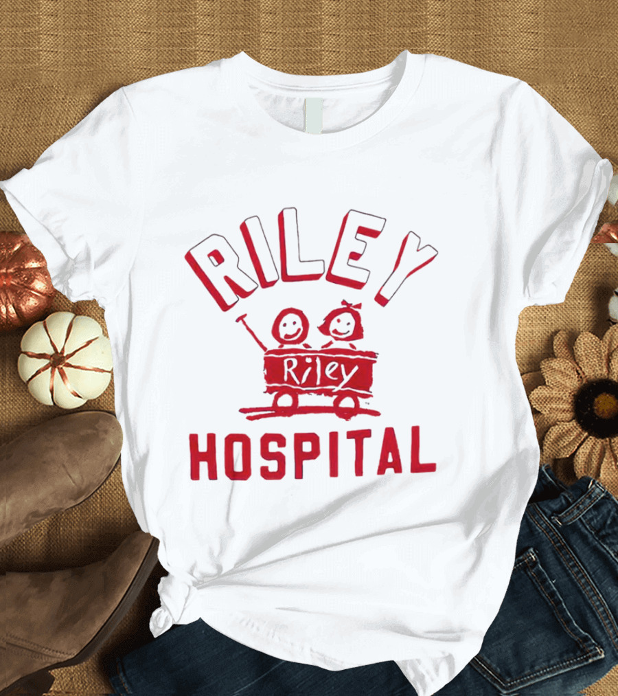 Riley Hospital Wagon Smiley Faces Arch T-Shirt
