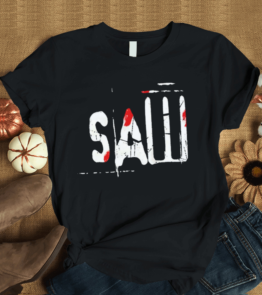 Saw Horror Bloody Lettering T-Shirt