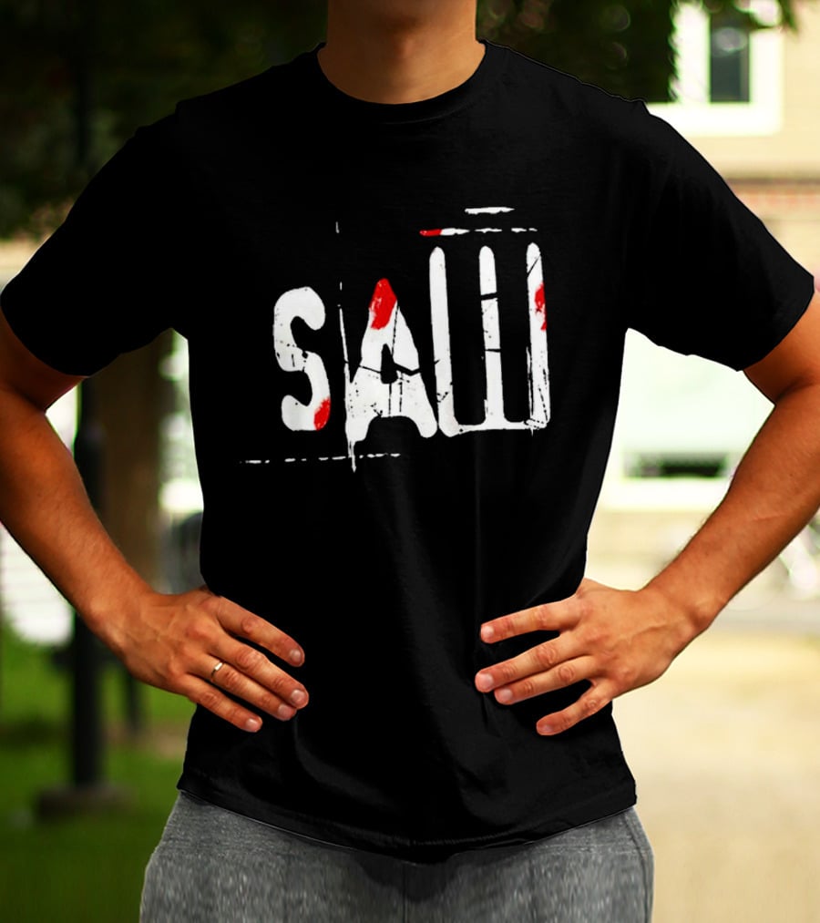 Saw Horror Bloody Lettering T-Shirt