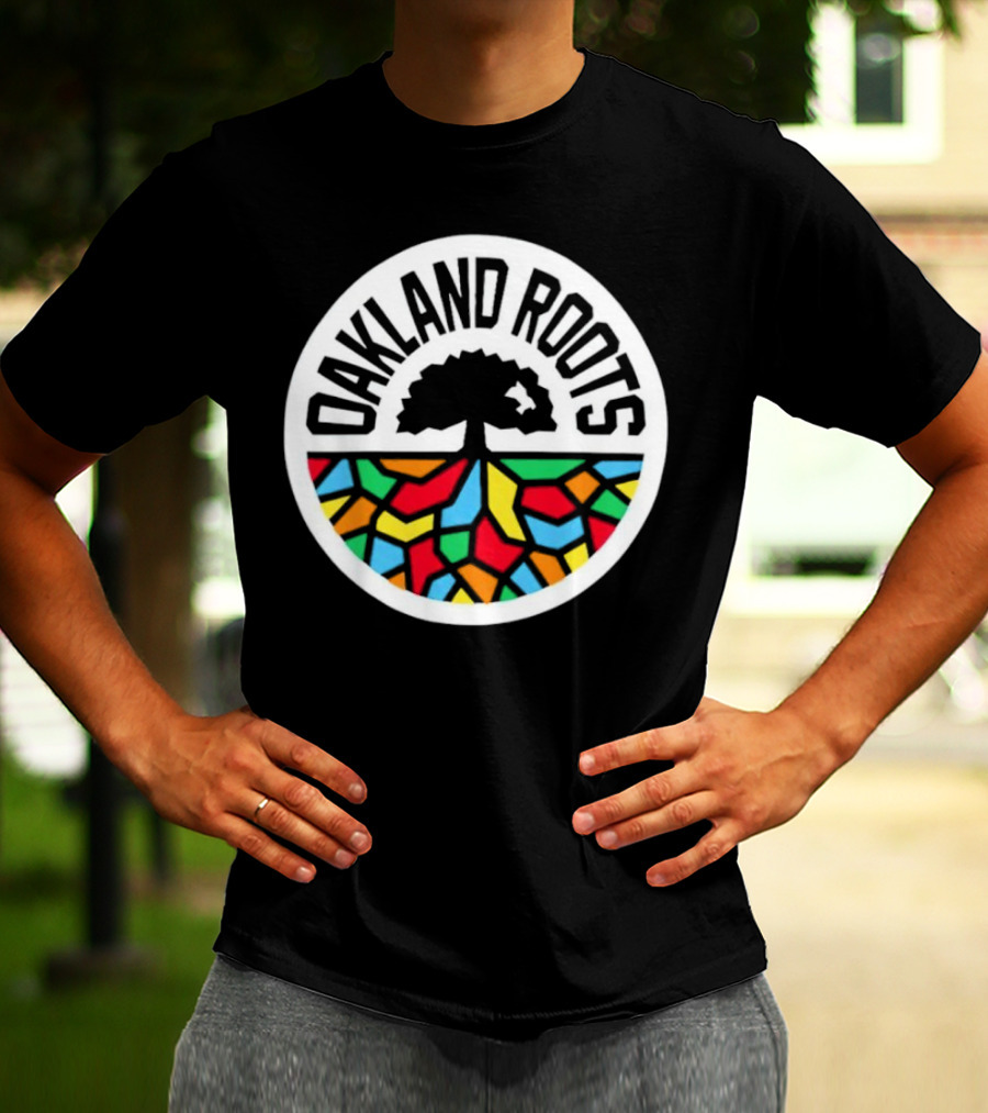 Oakland Roots Tree With Colorful Geometric T-Shirt