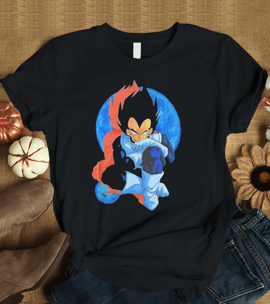 Vegeta Jobber Saiyan Warrior Anime Character Sitting Pose Dragon Ball Z T-Shirt