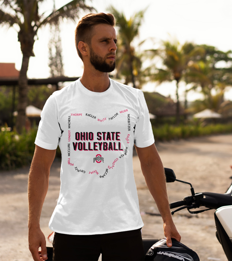 Ohio State Volleyball Team Roster Names Shield T-Shirt