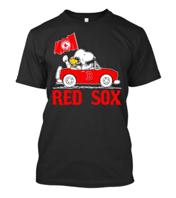 Red Sox Snoopy Woodstock Boston Red Sox Peanuts Car T-Shirt
