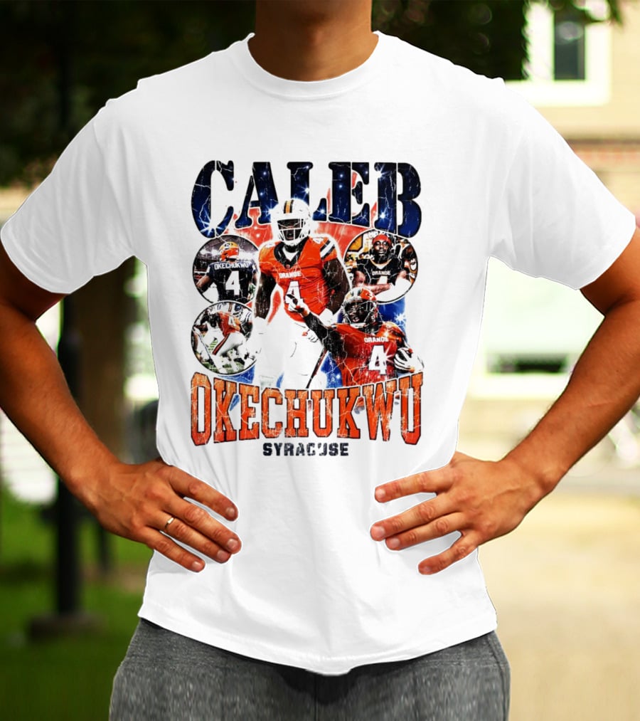 Caleb Okechukwu Syracuse Orange Football Vintage 4 T-Shirt