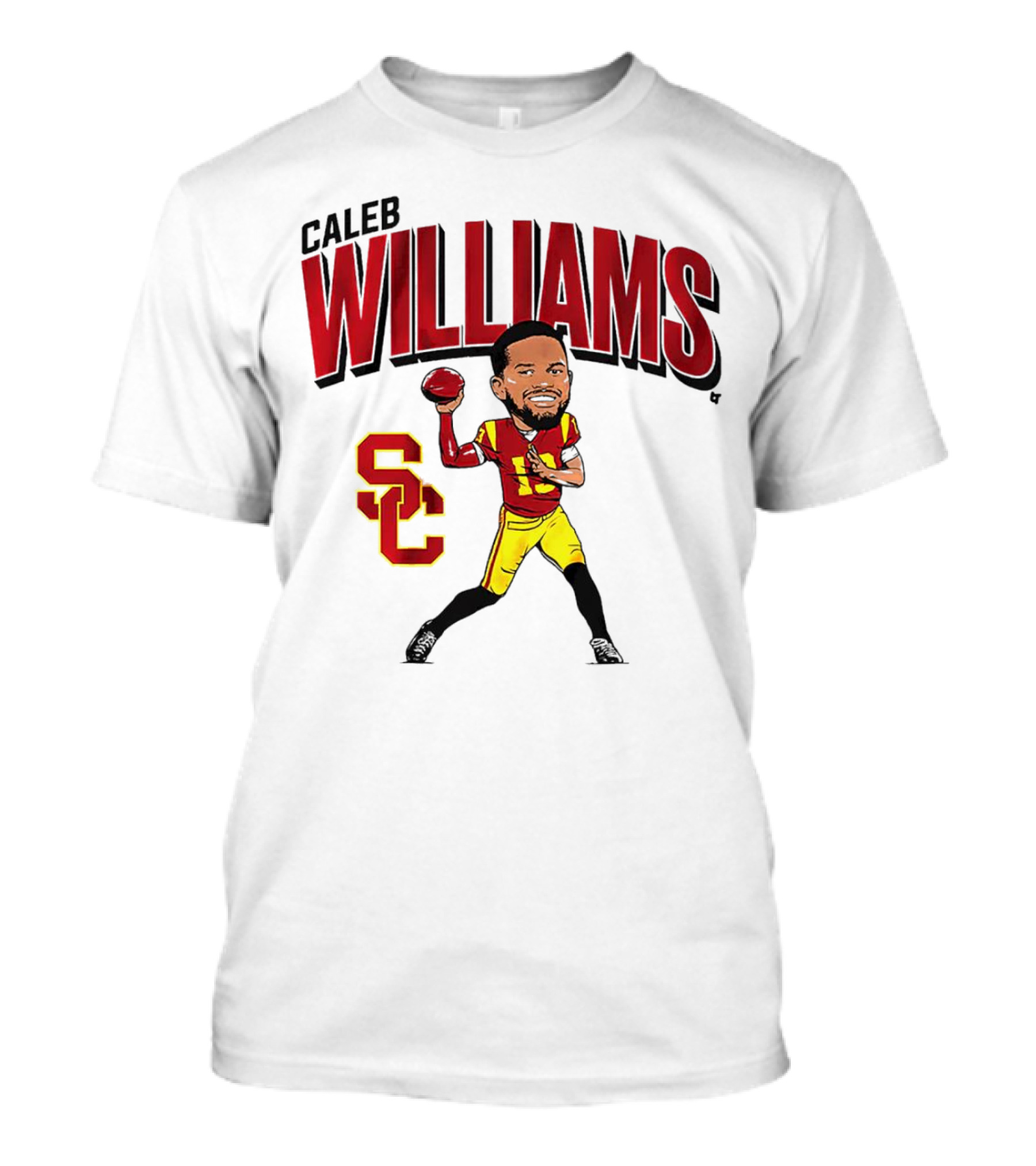 Caleb Williams USC Trojans Football Caricature With SC T-Shirt