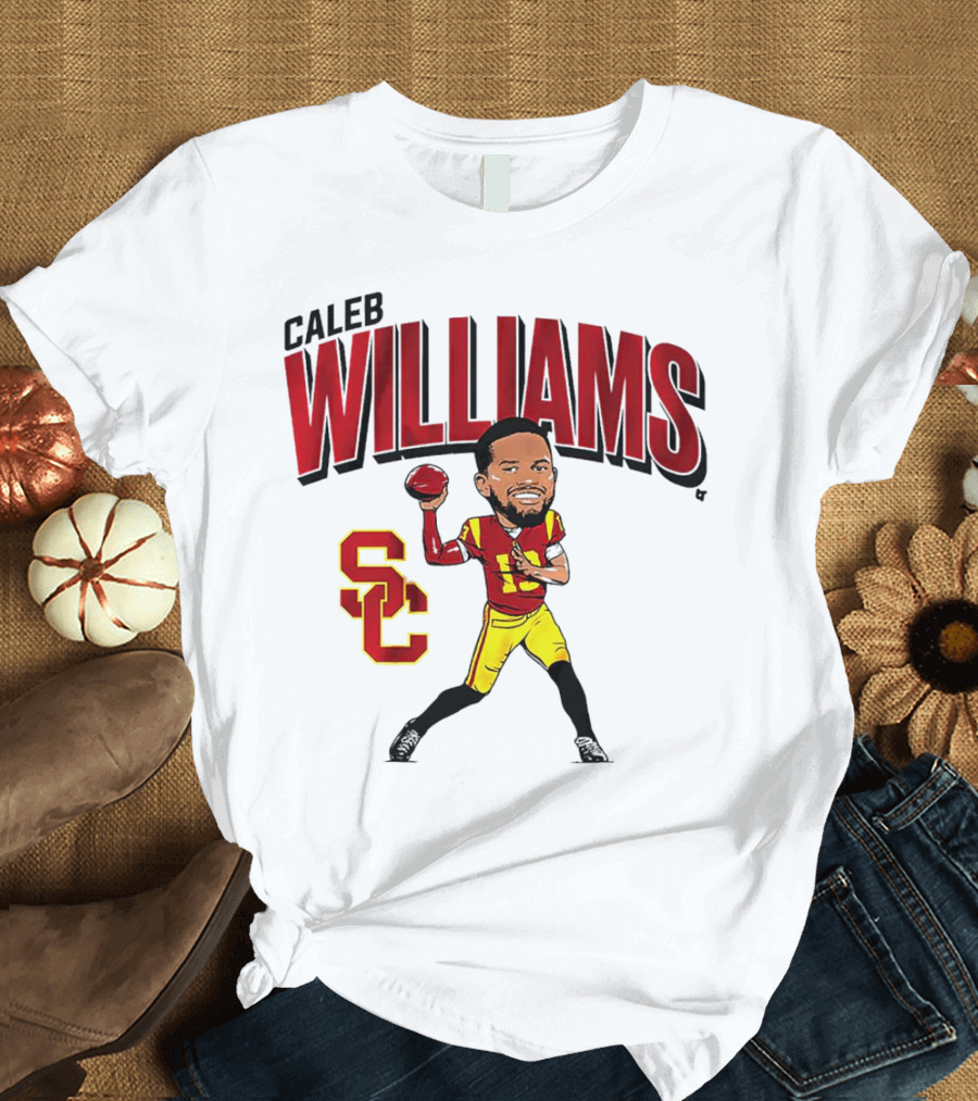 Caleb Williams USC Trojans Football Caricature With SC T-Shirt