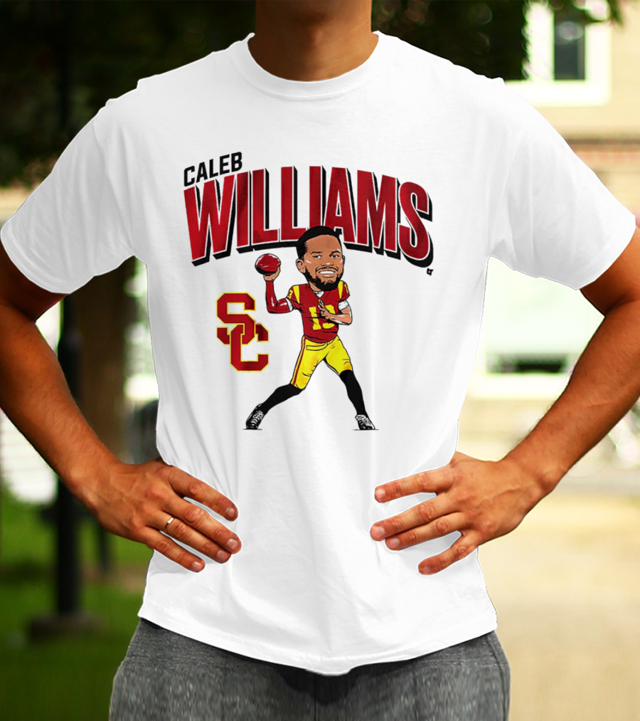 Caleb Williams USC Trojans Football Caricature With SC T-Shirt