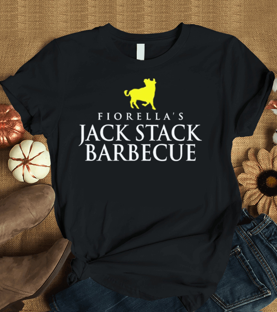 Fiorella's Jack Stack Barbecue Logo With Yellow Bull T-Shirt
