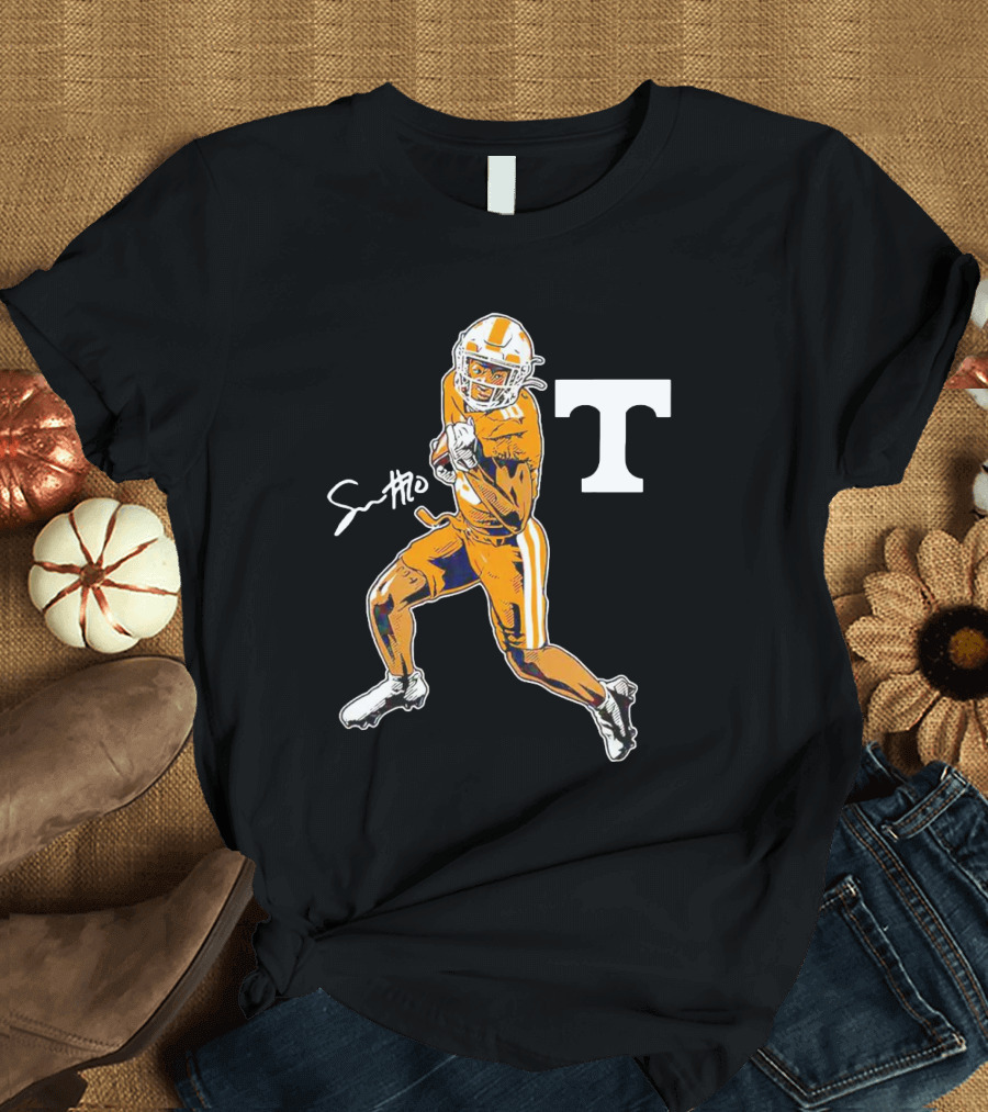 Squirrel White Tennessee Volunteers Football Superstar Pose T-Shirt