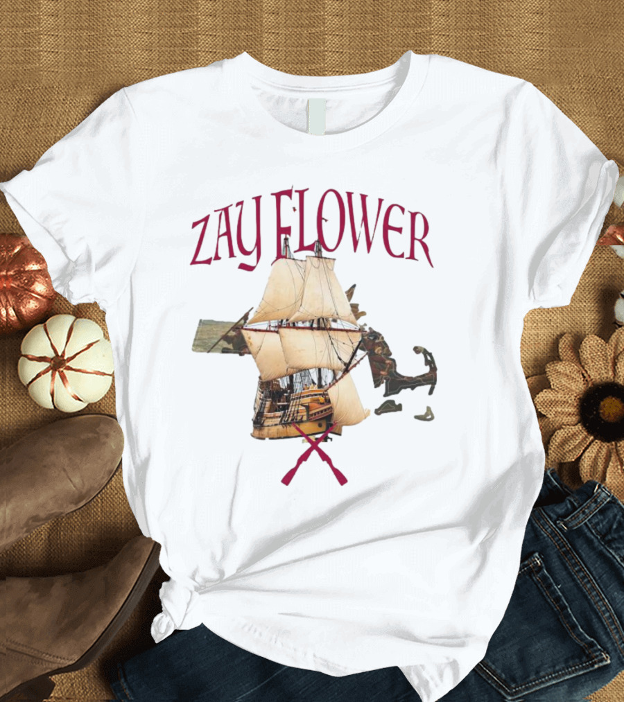 Zay Flower Sailing Ship With Crossed Oars T-Shirt