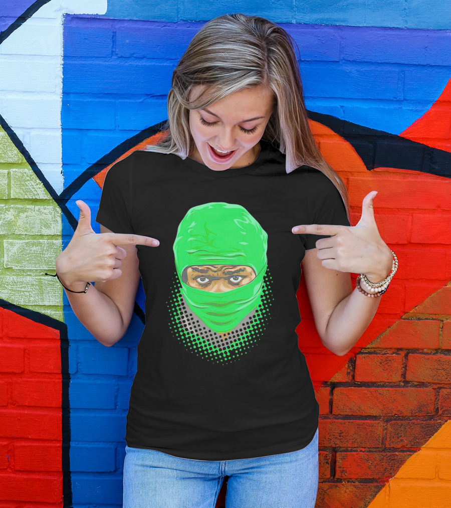 Bucky Irving Green Mask Oregon Ducks Vintage T-Shirt