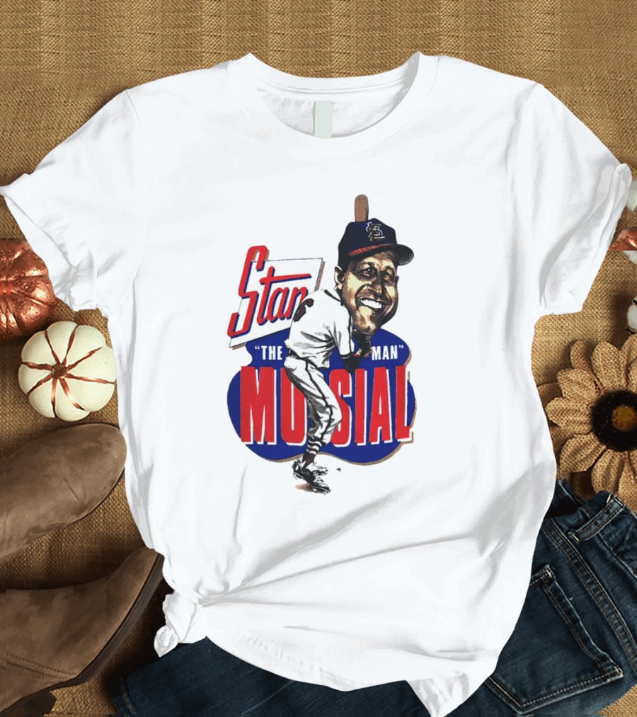 Stan Musial The Man St. Louis Cardinals Caricature T-Shirt