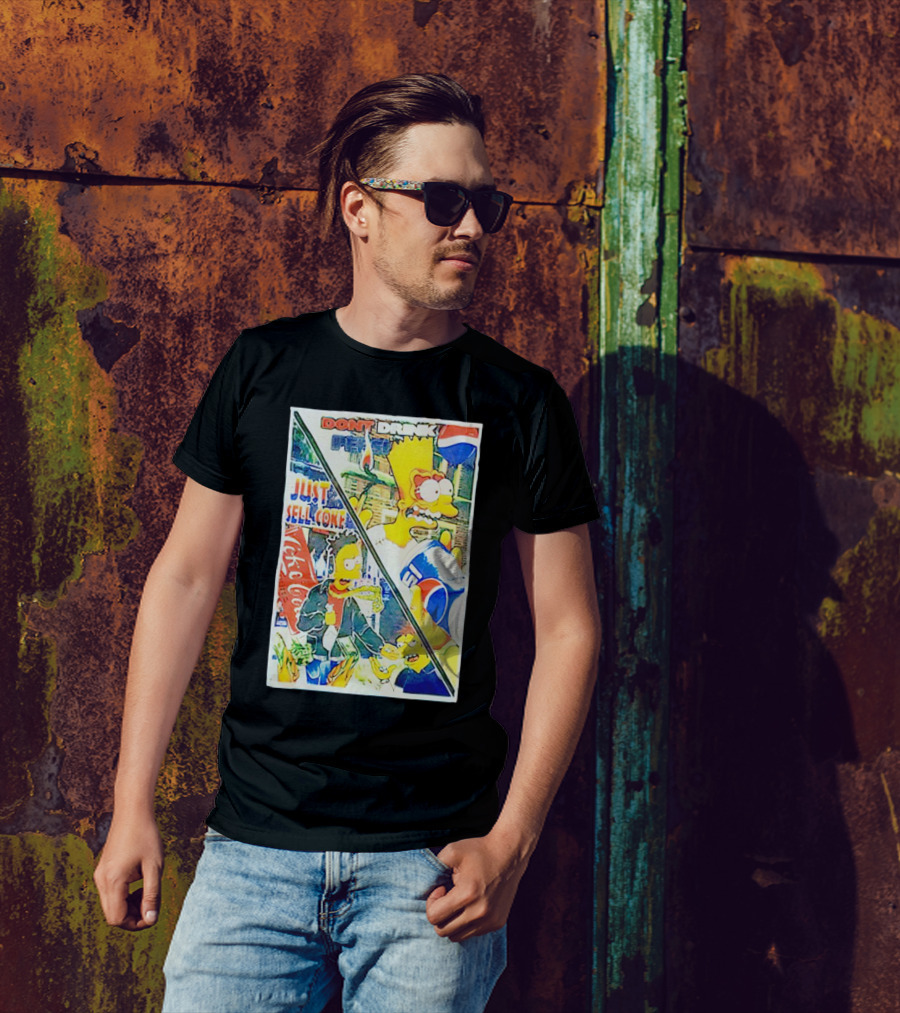 Bart Simpson Pepsi And Coke Parody Comic Panel T-Shirt