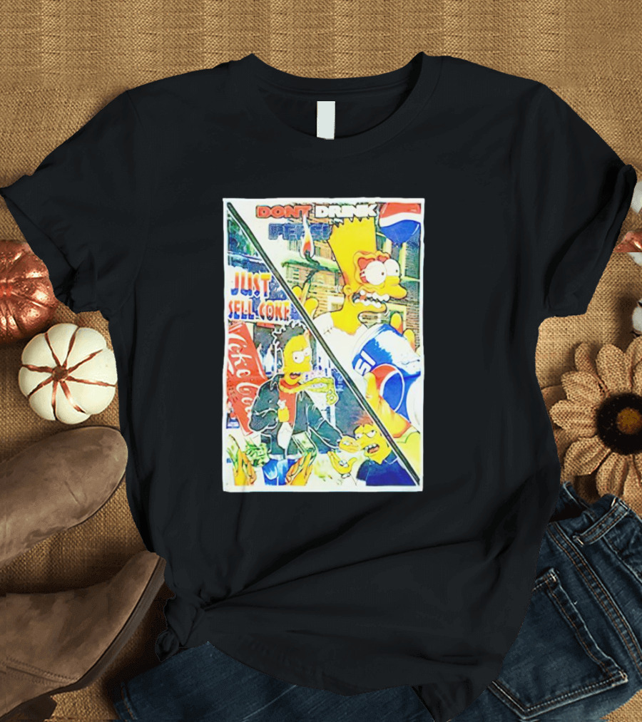 Bart Simpson Pepsi And Coke Parody Comic Panel T-Shirt