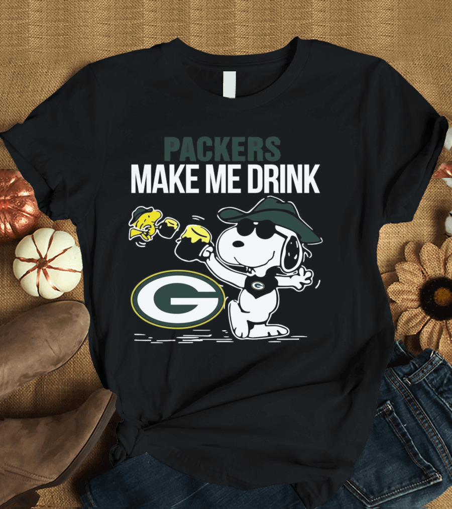 Packers Snoopy Make Me Drink Green Bay T-Shirt