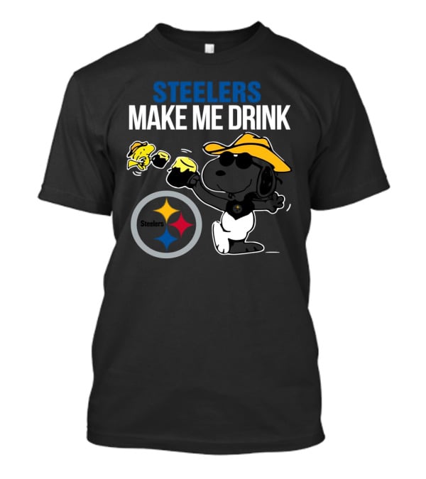 Steelers Snoopy Make Me Drink Peanuts T-Shirt