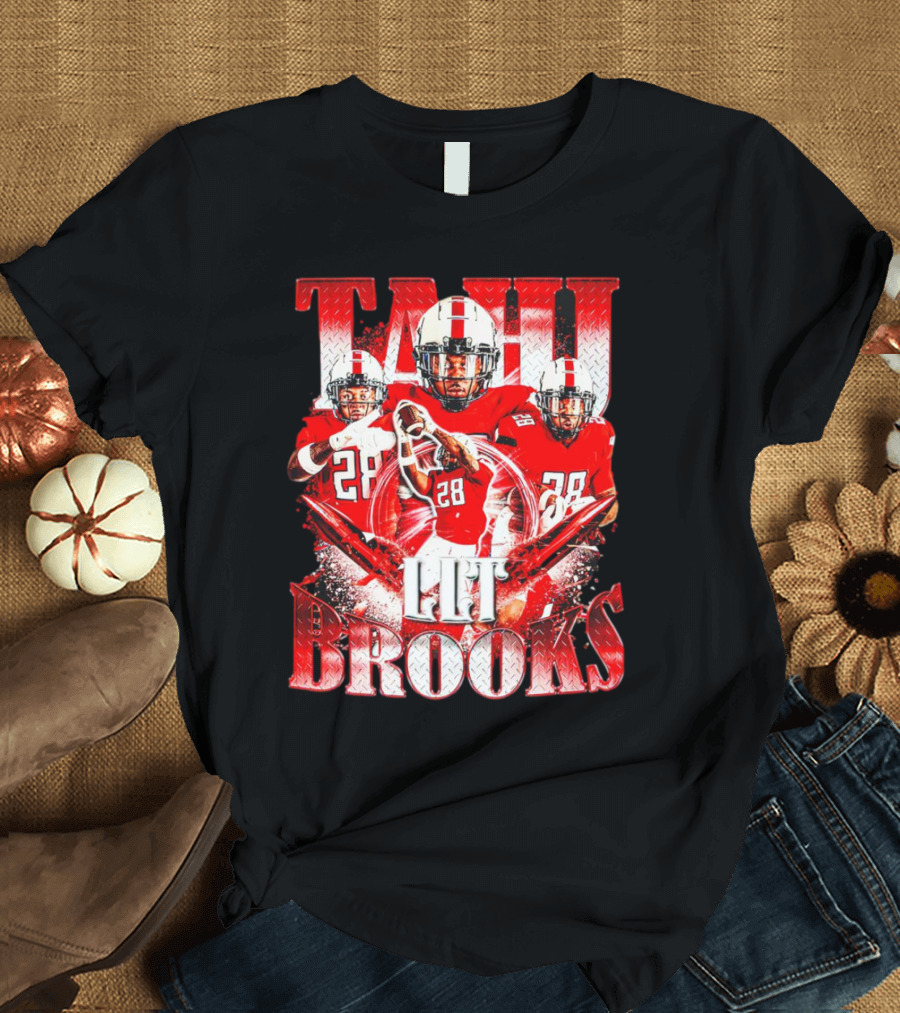 Tahj Brooks LLT Texas Tech Red Raiders Football Vintage Player Number 28 T-Shirt