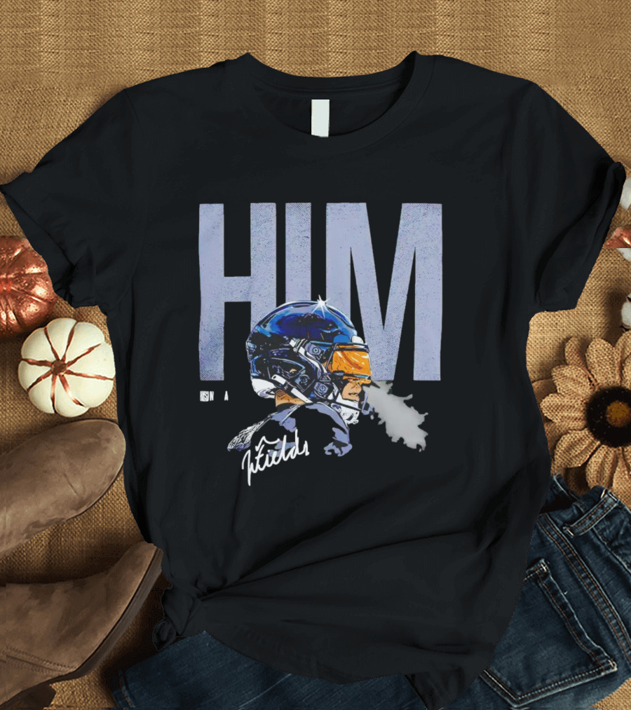 HIM Justin Fields Chicago Football Player Signature T-Shirt
