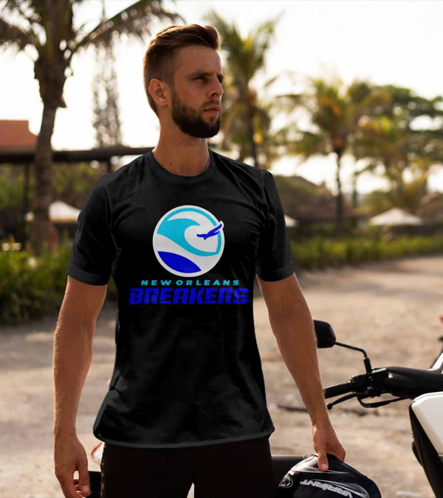 New Orleans Breakers Authentic Sideline Wave Logo Sportswear T-Shirt