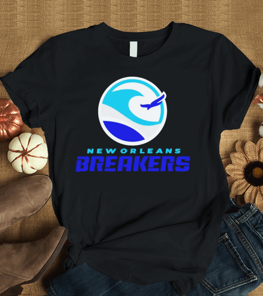 New Orleans Breakers Authentic Sideline Wave Logo Sportswear T-Shirt
