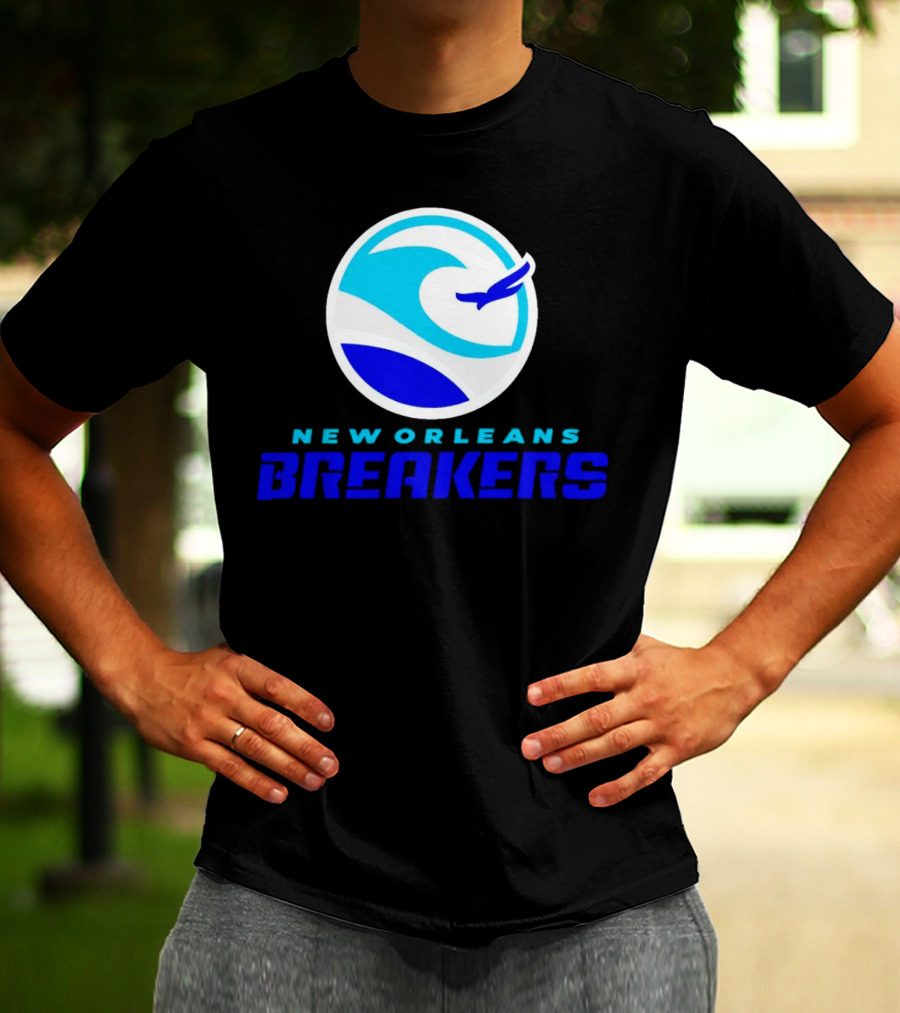 New Orleans Breakers Authentic Sideline Wave Logo Sportswear T-Shirt
