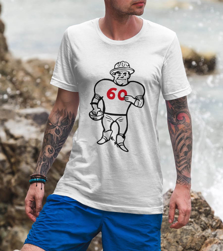 Tennessee Titans Oilers Man Number 60 Football Player T-Shirt