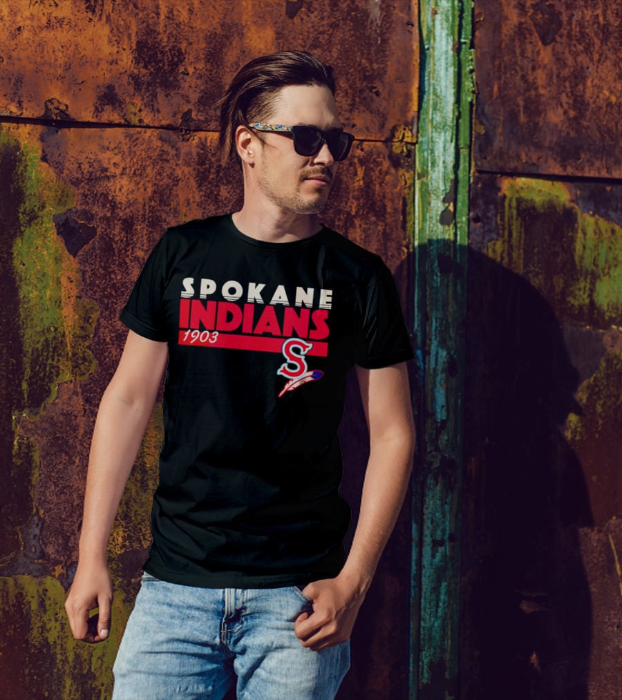 Spokane Indians 1903 S Logo Denim Pigment Dyed T-Shirt
