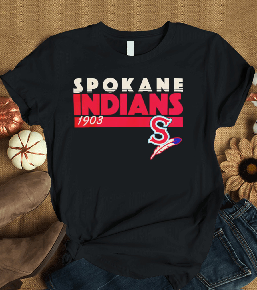 Spokane Indians 1903 S Logo Denim Pigment Dyed T-Shirt
