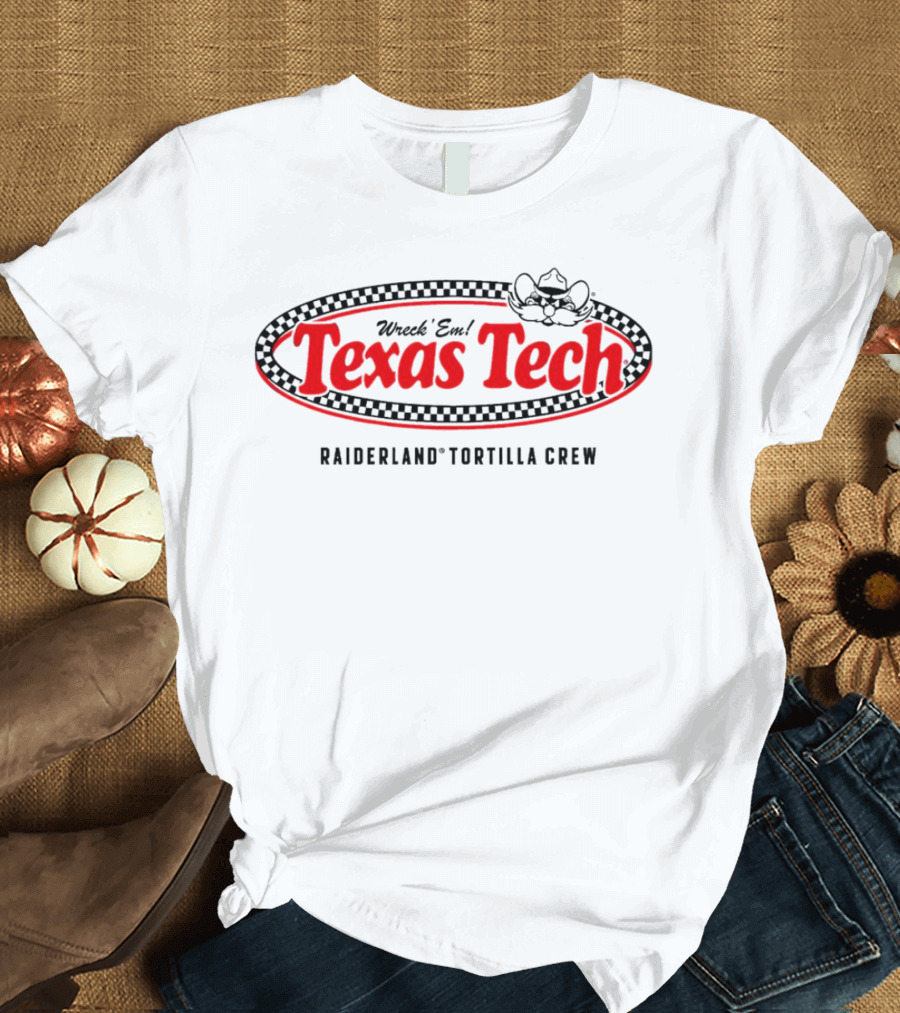 Wreck 'Em Texas Tech Raiderland Tortilla Crew Oval Badge T-Shirt
