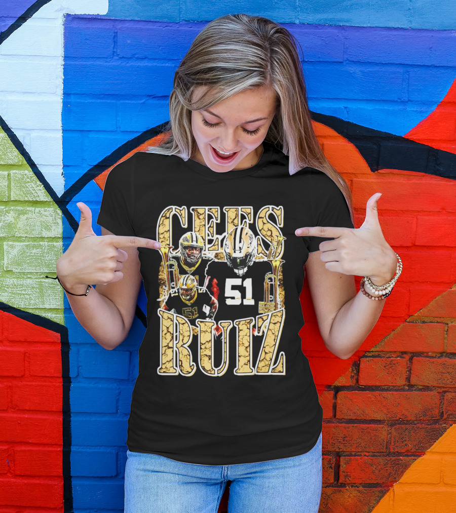 Cees Ruiz 51 New Orleans Saints Football Iconic T-Shirt