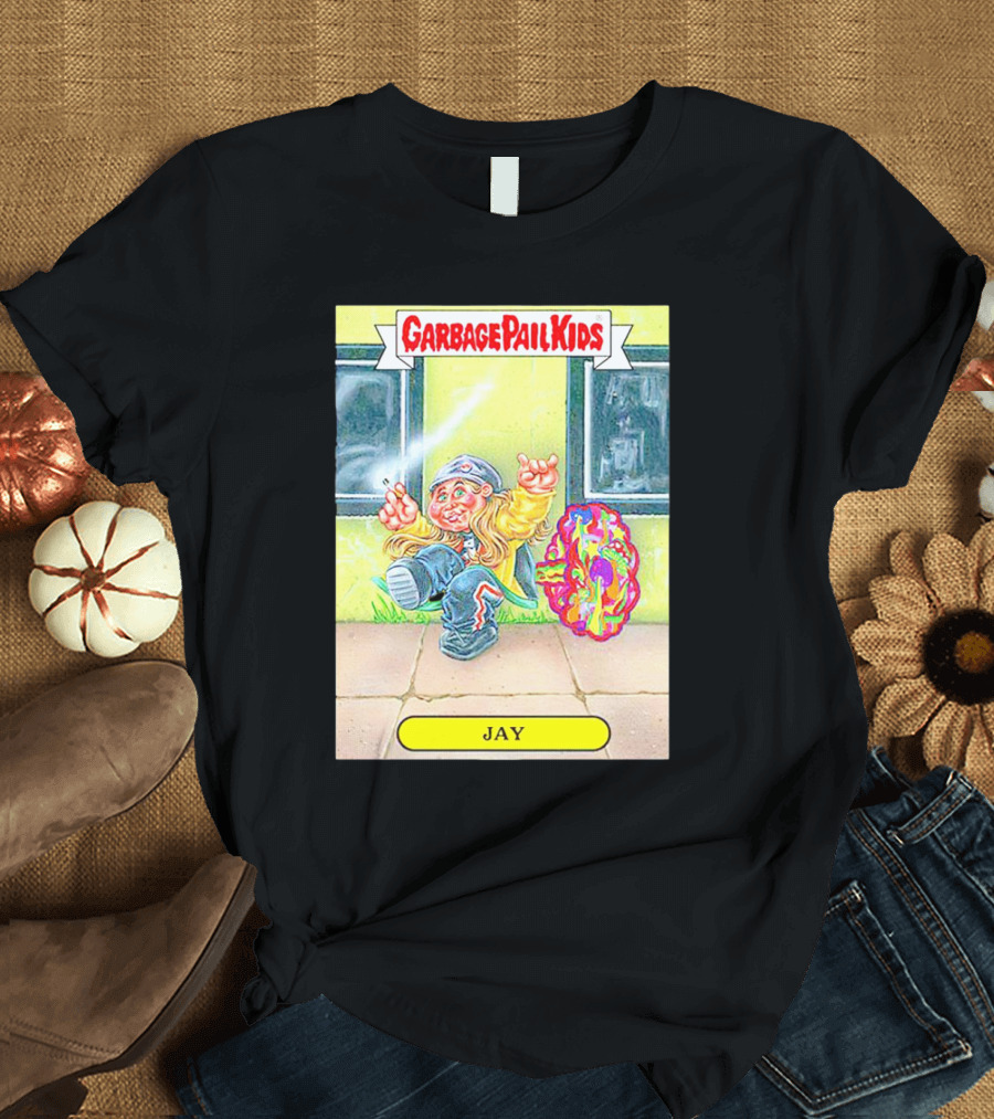 Garbage Pail Kids Jay Character Smoking Graffiti Parody Sticker T-Shirt