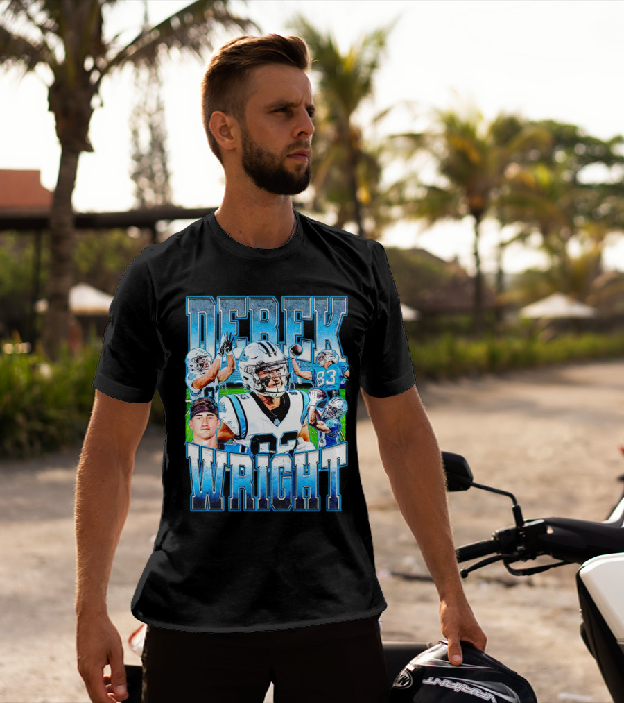 Derek Wright 83 Carolina Panthers Vintage Football T-Shirt