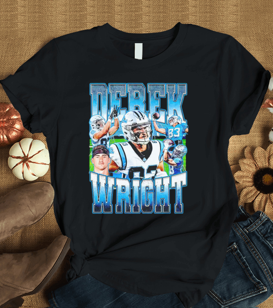 Derek Wright 83 Carolina Panthers Vintage Football T-Shirt