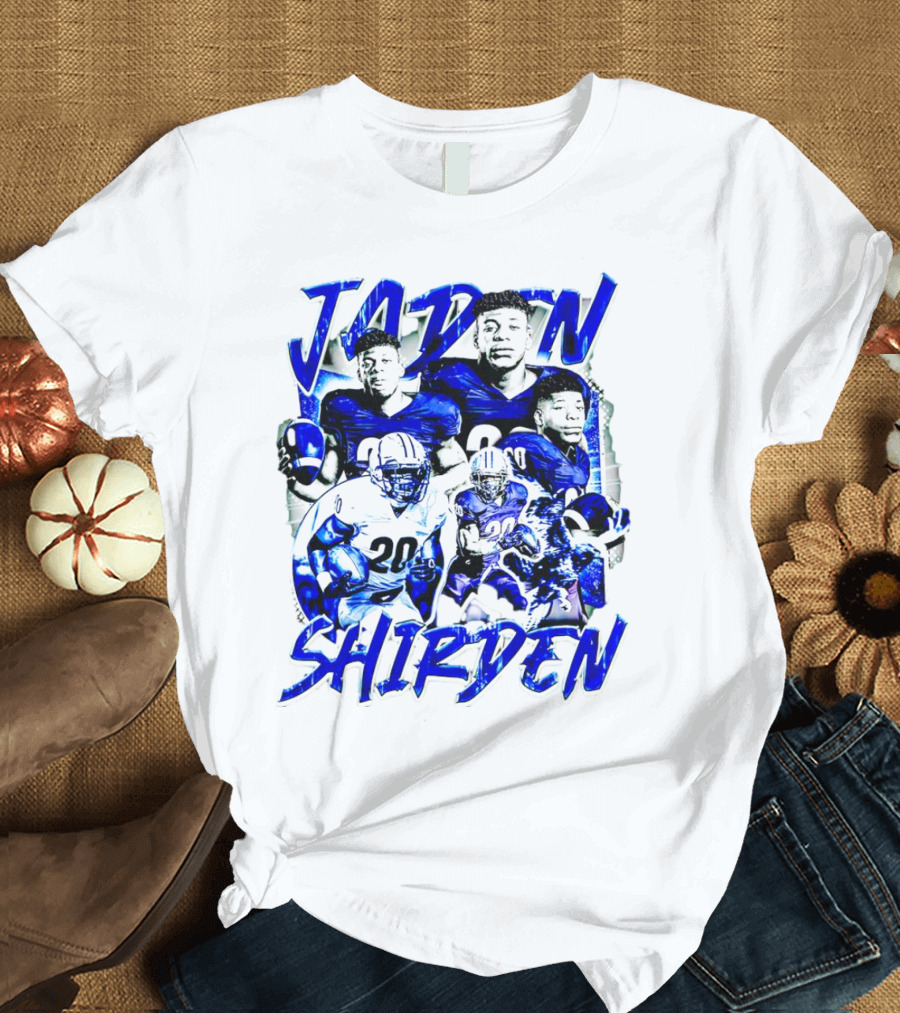Jaden Shirden Monmouth Hawks Football Vintage Player Collage T-Shirt