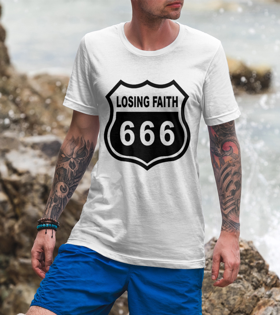 Losing Faith 666 Nikki Sixx Motley Crue Emblem T-Shirt